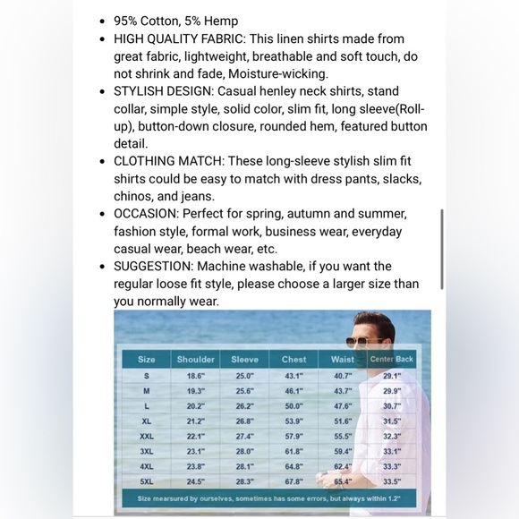 Coofandy casual‎ beach tunic - Picture 11 of 11